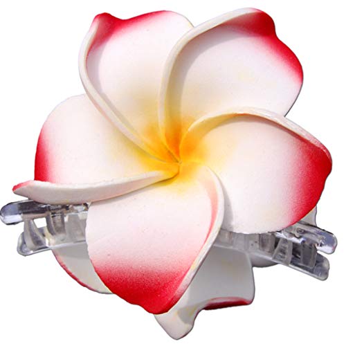 SEESTERN Bali Hawaii Haarklammer 2 Frangipani Blüten aus Moosgummi, Haarspange Rot von Seestern Sportswear