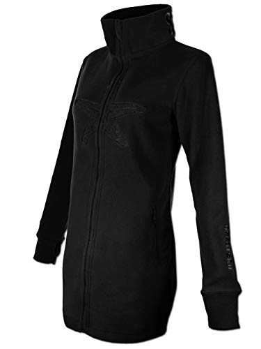 SEESTERN Damen Fleecejacke mit Stehkragen 2WegeZipper Fleecemantel Fleece XS-4XL /1628 Schwarz 2XL von Seestern Sportswear