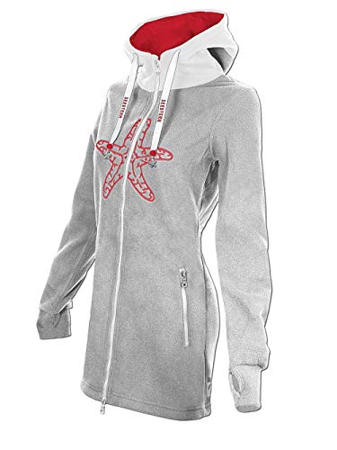 SEESTERN Damen Kapuzen Fleecejacke 2WegeZipper Fleecemantel Fleece Sweatj.XS-4XL /1826.gy_rd_wt Grau S von Seestern Sportswear