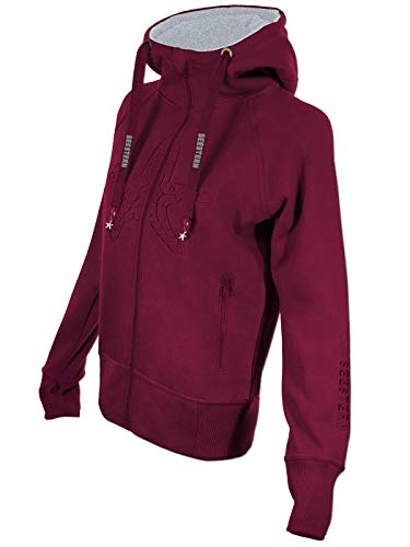 SEESTERN Damen Kapuzen Sweat Shirt Jacke Pullover Zip Hoody Sweater Gr.XS-XXL /1520 Bordeaux M von Seestern Sportswear