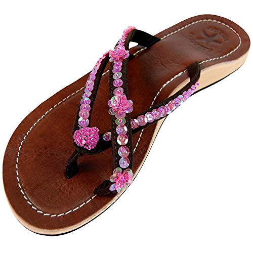 SEESTERN Damen Leder Zehentrenner Zehensandale Zehensteg Auslaufmod. in Gr.36 /c Rosa_1121 EUR 36 von Seestern Sportswear