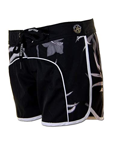 SEESTERN Damen Microstrech Boardshorts Surfshorts Boardshort Badehorts XS-4XL /1422 Schwarz 4XL von Seestern Sportswear