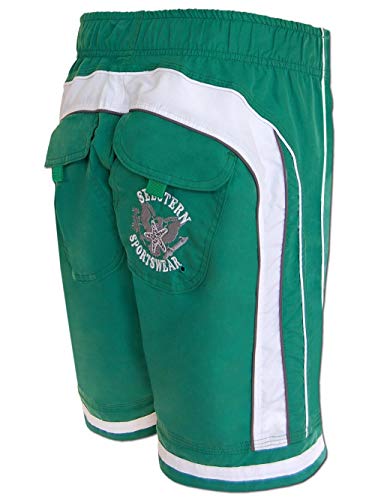 SEESTERN Herren Boardshorts Surfshorts Boardshort Badeshorts mit Gummizug hinten S-3XL mittellang 47-49cm /1944 Grün L von Seestern Sportswear