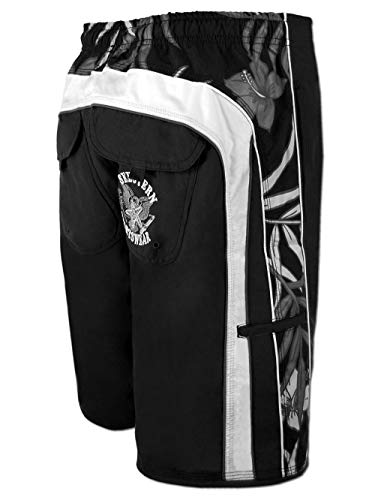 SEESTERN Herren Boardshorts Surfshorts mit Gummizug hinten& Eingrifftaschen S-3XL /1743 Schwarz 3XL von Seestern Sportswear