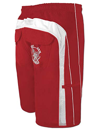 SEESTERN Herren Boardshorts Surfshorts mit Gummizug hinten& Eingrifftaschen XS-3XL /1744 Rot XL von Seestern Sportswear