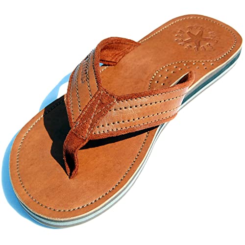 SEESTERN Herren Leder Zehentrenner Zehensandale Zehensteg Sandalen Gr.40-50/2364.bw Braun EUR 42 von Seestern Sportswear