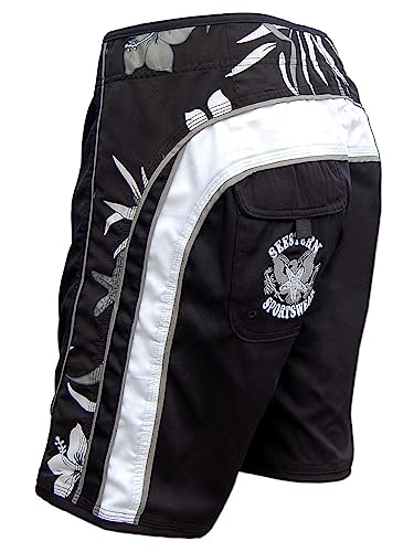 SEESTERN Herren Microstrech Boardshorts Surfshorts Boardshort Badehorts XS-3XL /2343 Schwarz 3XL von Seestern Sportswear