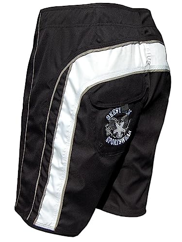 SEESTERN Herren Microstrech Boardshorts Surfshorts Boardshort Badehorts XS-3XL /2344 Schwarz XL von Seestern Sportswear