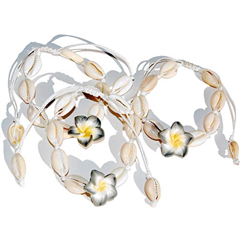 SEESTERN Kauri Muschel Armband/Armbänder Surfer Shell Bracelet /2005 Weiß_3 Stueck von Seestern Sportswear