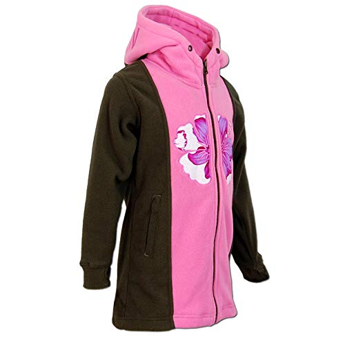 SEESTERN Kinder Kapuzen Fleecejacke Fleecemantel Fleece Sweatjacke Girls in Größe 110-116/1104 Olive_Rosa 116 von Seestern Sportswear
