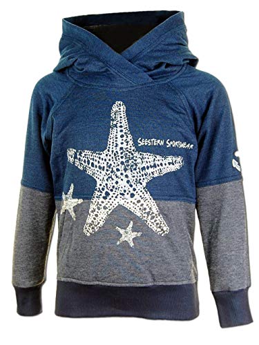 SEESTERN Kinder Kapuzen Sweat Shirt Kapuzen Pullover Hoody Sweater Gr.92-164/1601 Blau 110-116 von Seestern Sportswear