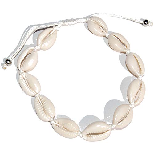 Seestern Fußkette Modeschmuck aus Kauri Muscheln Surfer Shell Anklet /2002 Weiß_1 Stueck von Seestern Sportswear