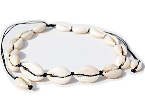 Seestern Halskette Modeschmuck aus Kaurimuscheln Surfer Shell Necklace /2001 Schwarz_1 Stueck von Seestern Sportswear
