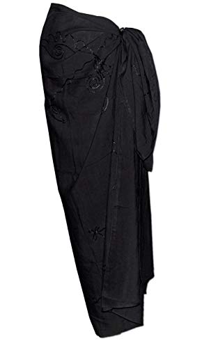 Seestern Sportswear Sarong Pareo Wickeltuch Wickelrock Batik Strand Tuch in weicher Premium Qualität /1201 Schwarz von Seestern Sportswear