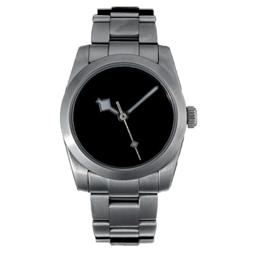 Seestern Musou Ultra Black 36 mm Automatik Stahl Schwarz Saphir Herrenuhr, Schwarz von Seestern