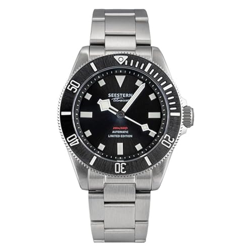 Seestern S430 Automatik Titan Schwarz Diver Herrenuhr, Sport von Seestern