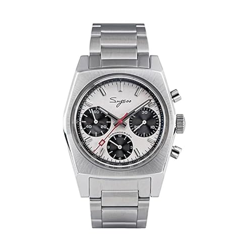 Seestern Sugess Chronograph Panda 37 Mechanisch Stahl Weiß Schwarz Vintage Herrenuhr von Seestern