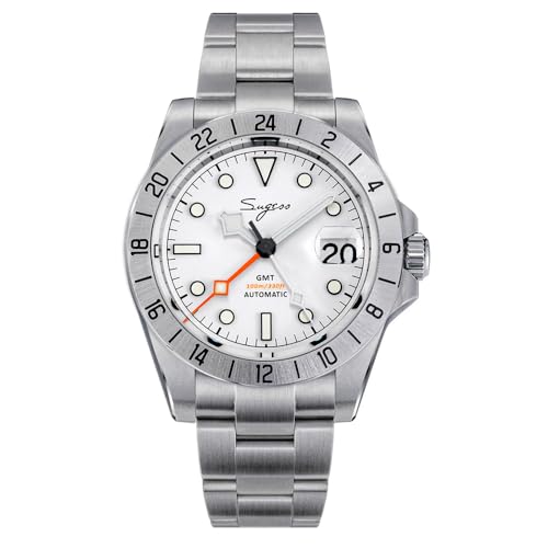 Sugess S463 GMT Automatikuhr aus weißem Stahl mit Datumsanzeige aus Saphir von Seestern