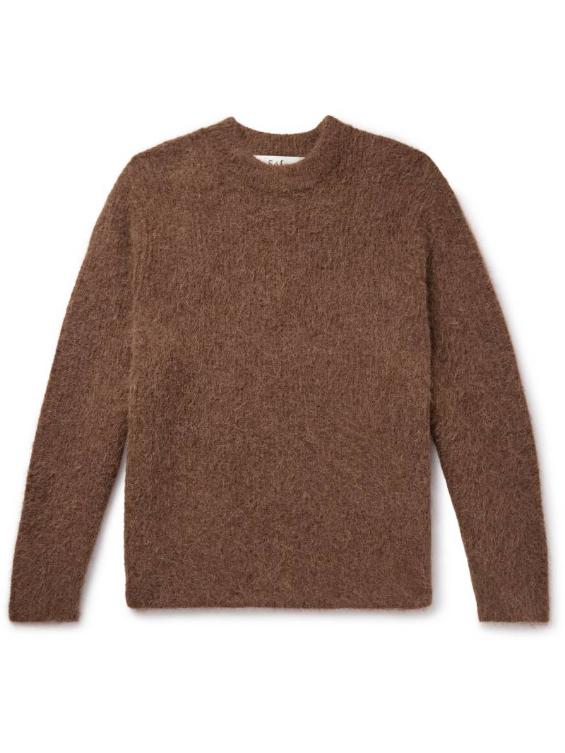 Séfr - Haru Alpaca-Blend Mock-Neck Sweater - Men - Brown - M von Séfr