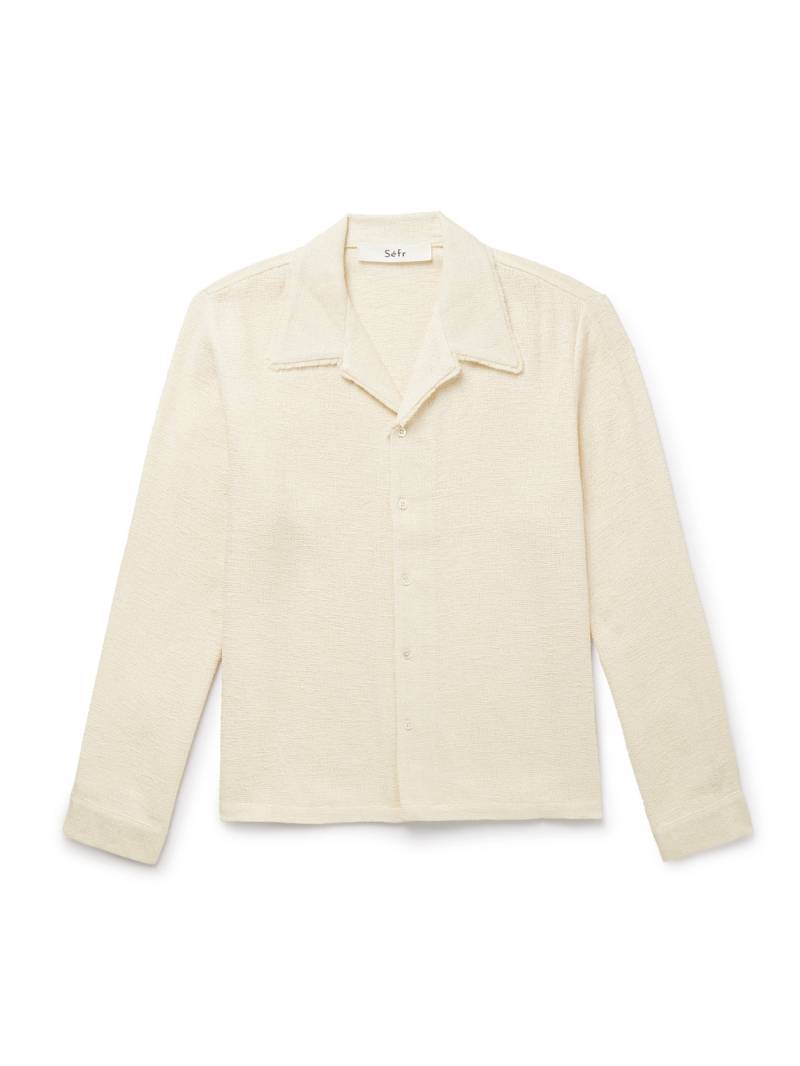 Séfr - Jagou Camp-Collar Cotton-Blend Tweed Shirt - Men - Neutrals - L von Séfr