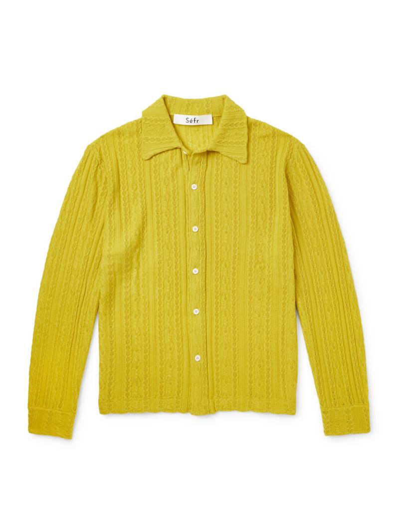 Séfr - Riku Cable-Knit Wool Shirt - Men - Yellow - XXL von Séfr
