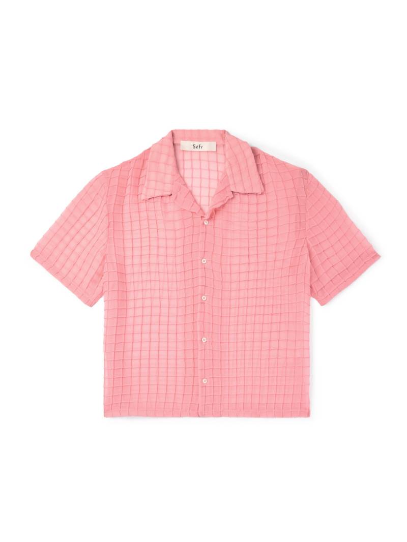 Séfr - Sergio Oversized Pleated Mesh Shirt - Men - Pink - XXL von Séfr