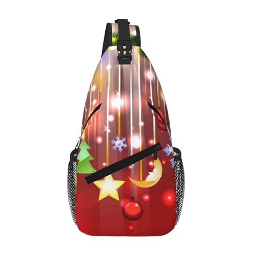 Sefzcxdn Brusttasche mit Aufdruck "Merry Christmas", klein, Mehrzweck-Tagesrucksack für Damen und Herren, Schwarz , Einheitsgröße Sefzcxdn Brusttasche mit Aufdruck "Merry Christmas", klein, Mehrzweck-Tagesrucksack für Damen und Herren, Schwarz , Einheitsgröße von Sefzcxdn