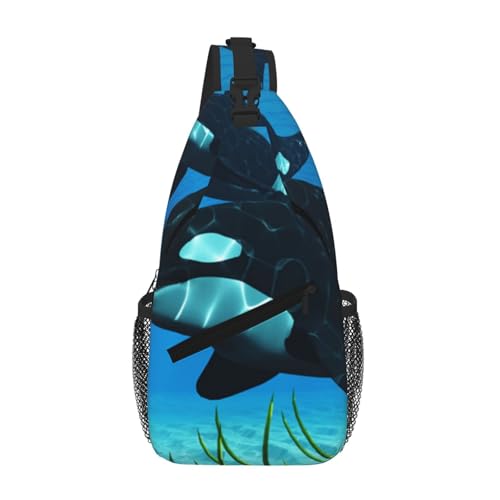 Sefzcxdn Killer Whales Swim Along Brusttasche, Crossbody-Tasche, klein, Mehrzweck-Tagesrucksack für Männer und Frauen, Schwarz , Einheitsgröße Sefzcxdn Killer Whales Swim Along Brusttasche, Crossbody-Tasche, klein, Mehrzweck-Tagesrucksack für Männer und Frauen, Schwarz , Einheitsgröße von Sefzcxdn