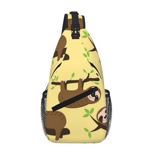 Sefzcxdn Süße Faultiere auf gelben Zitronen Druck Brusttasche Crossbody Sling Bag Kleiner Mehrzweck-Tagesrucksack für Männer und Frauen, Schwarz , Einheitsgröße Sefzcxdn Süße Faultiere auf gelben Zitronen Druck Brusttasche Crossbody Sling Bag Kleiner Mehrzweck-Tagesrucksack für Männer und Frauen, Schwarz , Einheitsgröße von Sefzcxdn