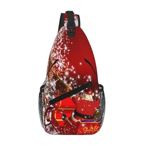 Sefzcxdn Weihnachtliche Brusttasche mit magischem Aufdruck, klein, Mehrzweck-Tagesrucksack für Männer und Frauen, Schwarz , Einheitsgröße Sefzcxdn Weihnachtliche Brusttasche mit magischem Aufdruck, klein, Mehrzweck-Tagesrucksack für Männer und Frauen, Schwarz , Einheitsgröße von Sefzcxdn