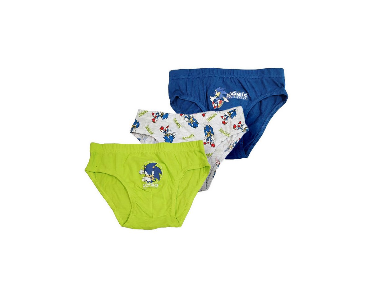 Sega Slip Sonic Jungen (3-St) Schlüpfer, Höschen, Unterhose, Unterwäsche, Baumwollslip von Sega