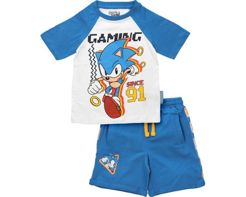 Sega T-Shirt & Shorts Sonic Unisex Kinder (2-tlg) Kinderset, Kinder Outfit, Kinder T-Shirt, Kindershorts, Zweiteiler von Sega