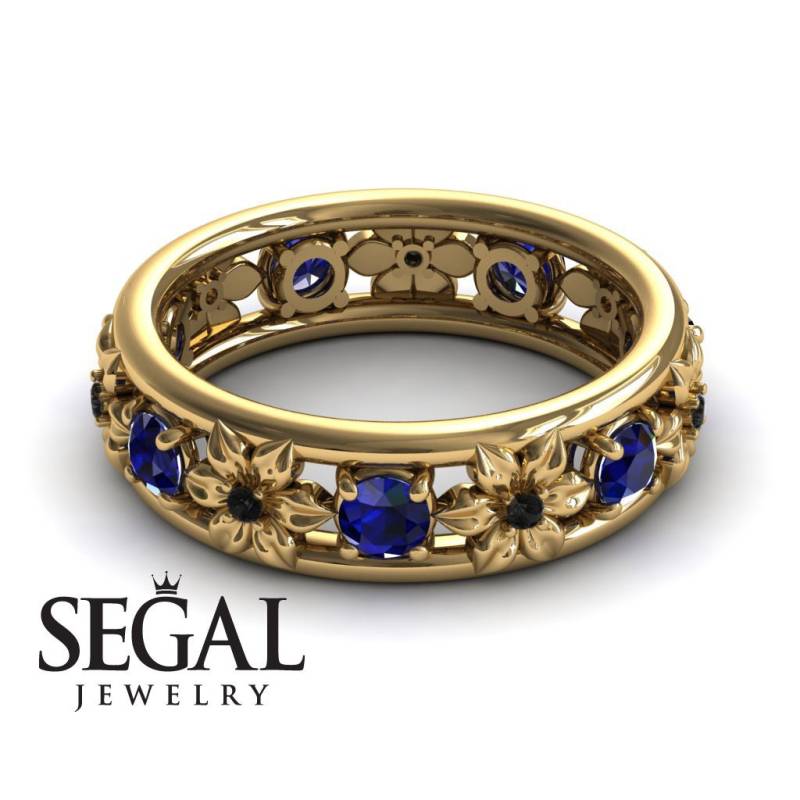 Blauer Saphir Verlobungsring - Victorian Ring Blumen Victoria Blauer Saphir Verlobungsring - Victorian Ring Blumen Victoria von SegalJewelry