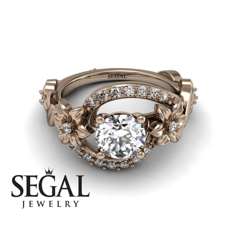 Individueller Verlobungsring Rosegold Blumen Statement Ring Designer Verlobungsringe Moissanit Individuelle - Layla von SegalJewelry