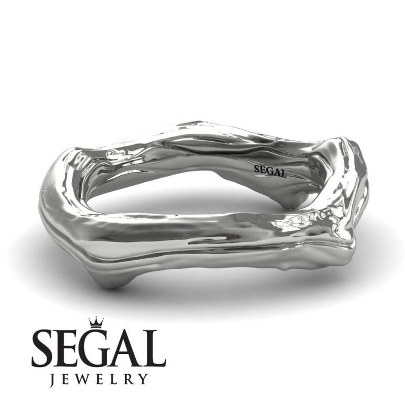 Weißgold Zweigring Einzigartiger Ehering Goldring Unisex Ring Blatt Alternative von SegalJewelry