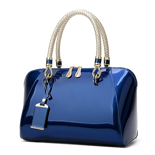 Segater Damen Glänzende Lackleder Shell Handtasche Frauen Top Handle Tasche Klassische Umhängetasche Schulranzen Glänzende Crossbody-Tasche Weihnachten Geldbörse von Segater