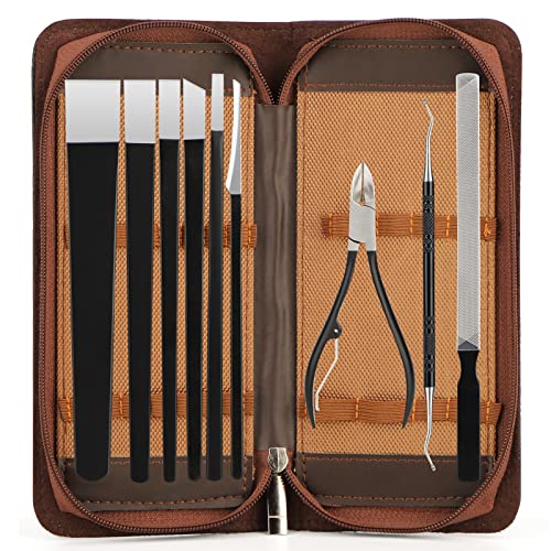 Segbeauty Pediküre-Messer-Set, 9pcs Professionelles Nagelpflegemesser mit hohem Manganstahl, Maisentferner, Fußreparaturmesser für eingewachsene Nagelkallus von Segbeauty
