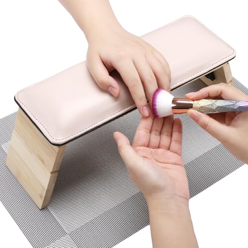 Segbeauty Handkissen für Nägel, Handauflage Nagelstudio, Faltbar, PU Leather, mit Maniküre-Tischmatte, für Maniküre Salon (Rosa, 3 Einstellbare Höhen) von Segbeauty