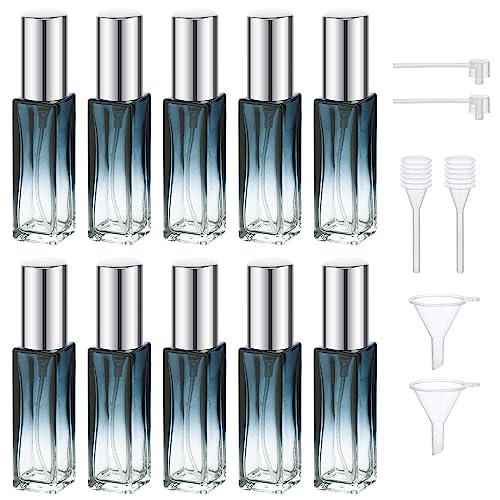 Segbeauty Nachfüllbarer Reiseduftstoff-Zerstäuber, Parfum Zerstäuber für Unterwegs, 10 Stück Parfümzerstäuber 10ml, Zerstäuber Parfüm für Damen Und Herren (Blauem Farbverlauf) von Segbeauty