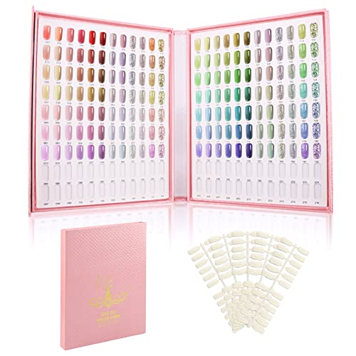 Segbeauty Nagel Display Buch, 216 Farbe Nailart Aufsteller zum Vorstellen, Nagelfarben Anzeige mit Nagelspitzen, Nageldesign Hilfsmittel, Präsentation für Nagellack, Strukturierte Abdeckung, Rosa von Segbeauty