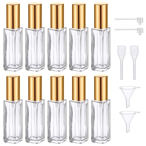 Segbeauty Parfum Zerstäuber für Unterwegs, Parfüm Zerstäuber Nachfüllbar 10ml, 10 Stück Parfümflaschen Zum Befüllen, Parfum Flakon Leer für Damen Und Herren (Transparent) von Segbeauty