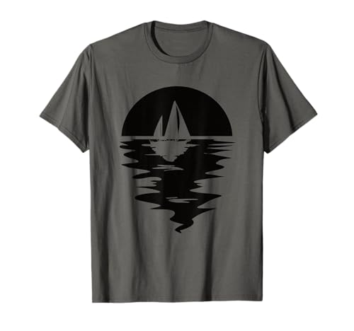 Segelbild Segel-Shirt Segeln Wassersportler Segelboot T-Shirt Grau Segelboot-Motiv Segler Pullover Kurzarm Klein EU 16 18 cm Sommer Unisex-Erwachsene Frauen Damen Beruf von Segelbild für Segelfahrer die gerne segeln