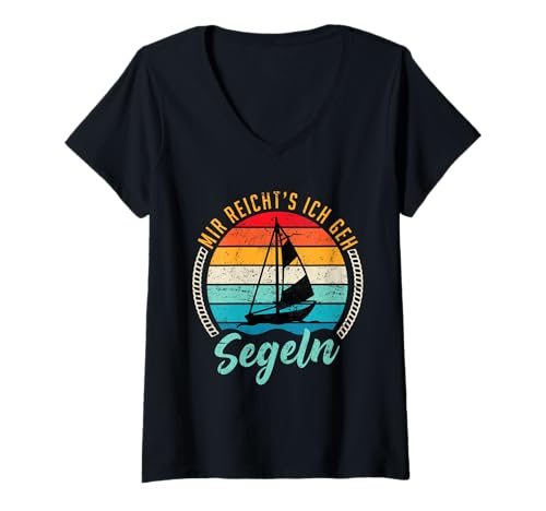 Damen Segler Spruch Mir reichts ich geh segeln Segelboot Boot T-Shirt mit V-Ausschnitt Damen Segler Spruch Mir reichts ich geh segeln Segelboot Boot T-Shirt mit V-Ausschnitt von Segelsport Retro Boot Segler Geburtstagsgeschenke