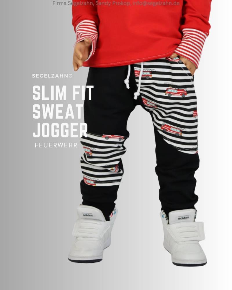 Feuerwehr Hose Kinder Unisex Slim Fit Jogger Schwarz Jungen Mädchen Kind Baby Sweathose, Schwarze Hosen Segelzahn Kinderkleidung Jogginghose von Segelzahn