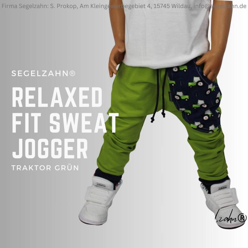 Hose Traktor Grün Slim Fit Jogger Kinder Sweat Hosen Jungen Traktorhose Kind Baby Jogginghose Geschenk Segelzahn von Segelzahn