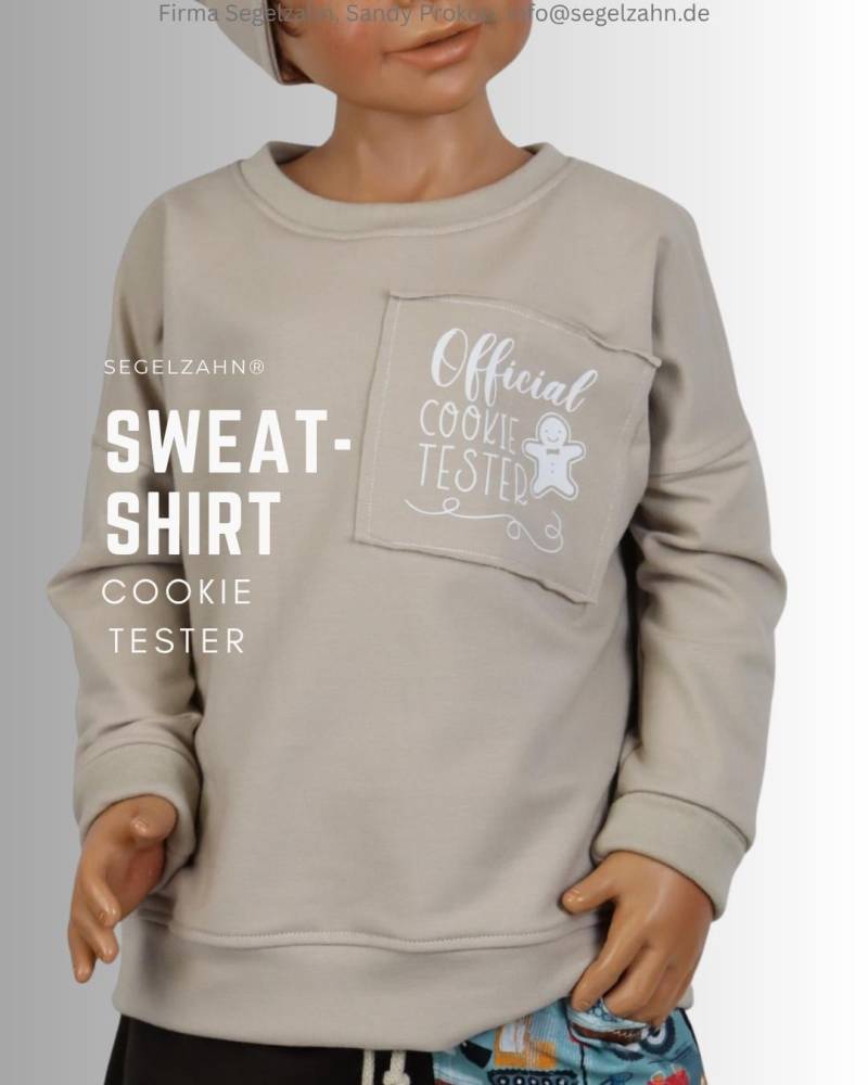 Sweatshirt Kinder Beige Cookie-Tester Unisex Pullover Jungen Mädchen Hoodie Weihnachtssweater Kind Baby Weihnaten Pulli Segelzahn Kleidung von Segelzahn