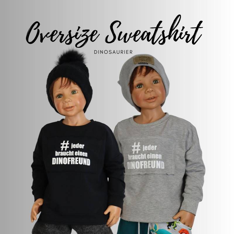 Oversize Sweatshirt Kinder Pullover Oberteil Unisex Jungen Mädchen Kind Baby Oberteile Shirts Grau Schwarz Kinderpullover Segelzahn Kleidung von Segelzahn
