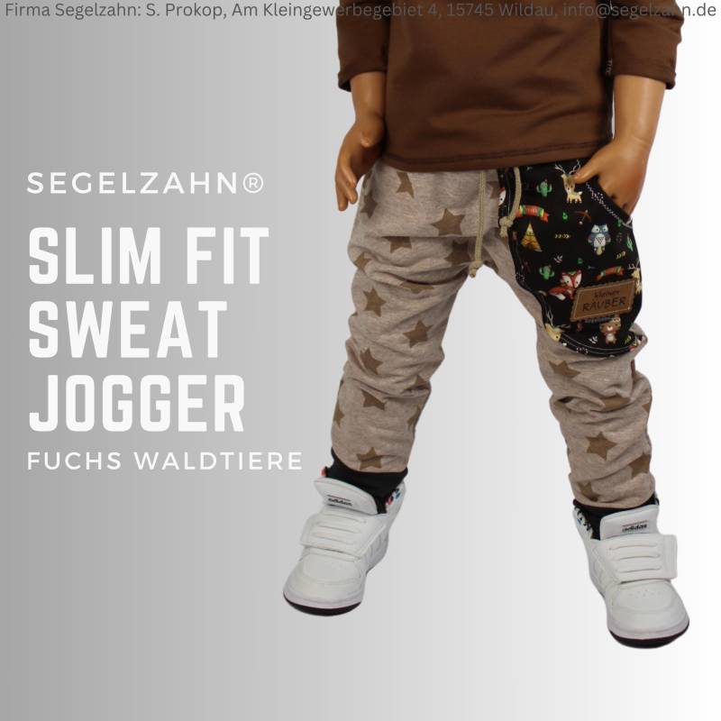 Slim Fit Hose Kinder - Fuchs Sterne Sweat Jogger Kind Baby Jogginghose Segelzahn Hosen Geschenkidee Kinderkleidung von Segelzahn