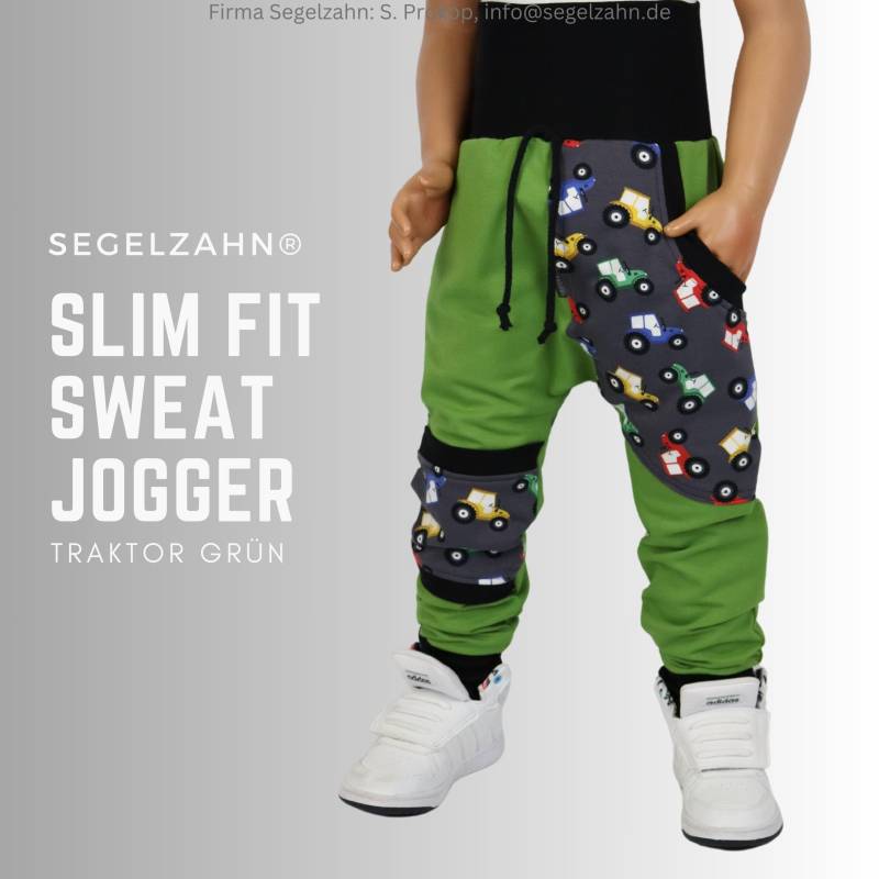Slim Fit Jogger Traktor Grün, Kinderhose Jungen Sweathose Kind Unisex Junge Mädchen Segelzahn Jogginghose Hosen Kinderkleidung von Segelzahn