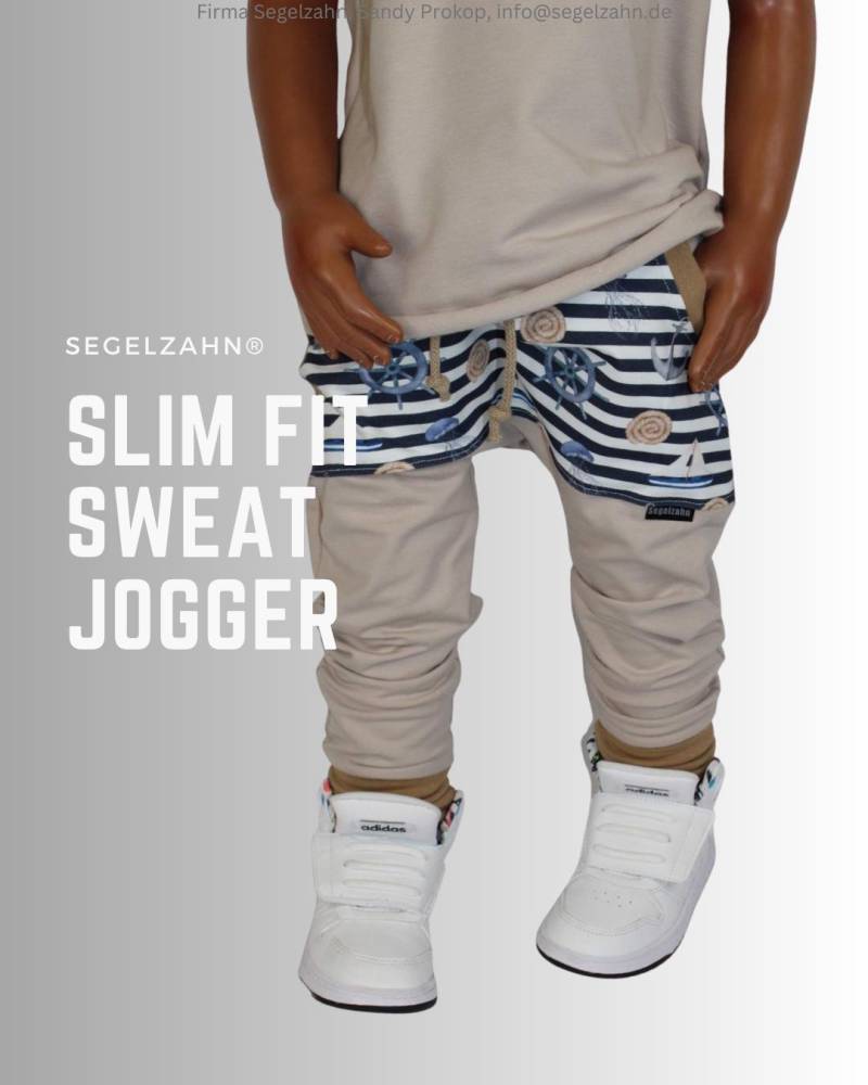 Slim Fit Sweat Hose Kinder Maritim Jogginghose Kinderhose Junge Mädchen Kind Baby Geschwister Sweathose Segelzahn Hosen Kinderkleidung Beige von Segelzahn